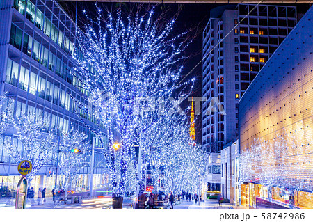 東京六本木　けやき坂クリスマスイルミネーション　冬 58742986