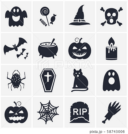 Halloween icon set vector 58743006