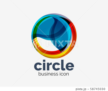 Circle abstract design logotype, round vector logo design template, internet icon with twist or 58745030