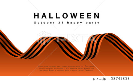 Halloween banner ribbons in orange and black isolated on background 58745353