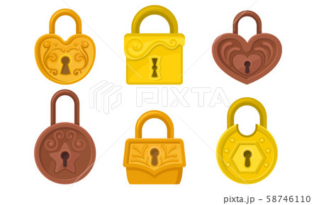 Padlock Protection Sign Vector Illustrated Set On White Background Padlock Protection Sign Vector Illustrated Set On White Background 58746110