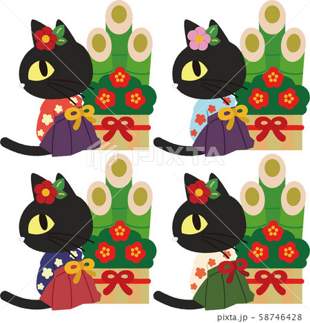 黒猫のイラスト12 58746428