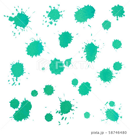 Green Watercolor Drop Splash Vector Hand drawn for design 58746480