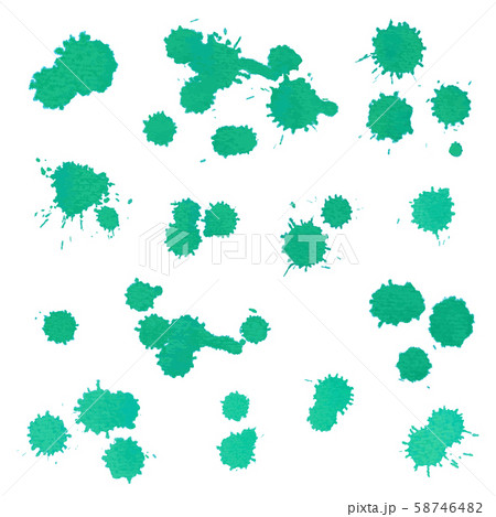 Green Watercolor Drop Splash Vector Hand drawn for design 58746482