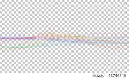 7カラーウェーブ背景ライン 白バックのイラスト素材