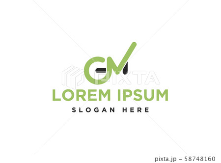 Letter G M green Logo Inspiration isolated on 58748160