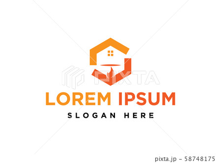 Abstract house home, fire heating Logo Inspiration Abstract house home, fire heating Logo Inspiration 58748175