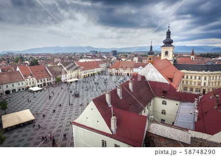 Grand Square in Sibiu, Romania Grand Square in Sibiu, Romania 58748290