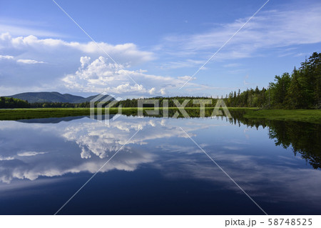 Clouds reflected in lake in Acadia National Park, USA 58748525