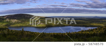 Panorama of Eagle Lake in Acadia National Park, USA 58748570