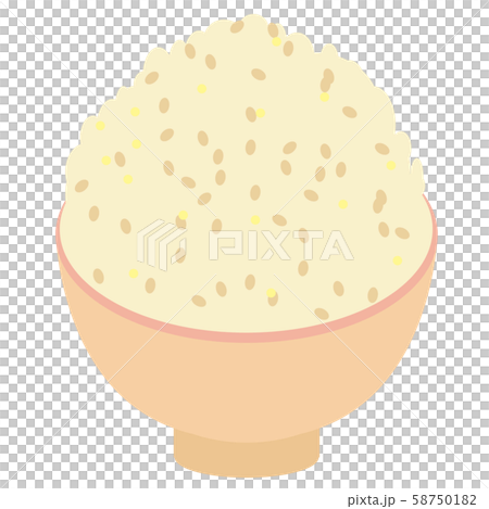 發芽的糙米盛在橙色的碗裡 58750182