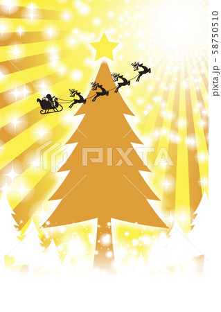 ベクターイラスト背景壁紙 冬のイベント 集中線 メリークリスマス ツリー 無料素材 クリスマスカードのイラスト素材