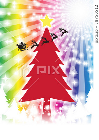 ベクターイラスト背景壁紙 冬のイベント 集中線 メリークリスマス ツリー 無料素材 クリスマスカードのイラスト素材