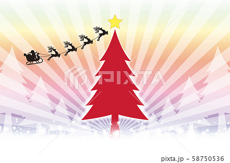 ベクターイラスト背景壁紙 集中線 放射状 クリスマス素材 クリスマスツリー 無料 フリーサイズ 商用のイラスト素材