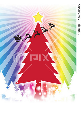 ベクターイラスト背景壁紙 12月 冬の行事 クリスマスパーティー素材 クリスマスツリー フリー 商用のイラスト素材 58750565 Pixta