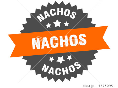 nachos sign. nachos orange-black circular band 58750951