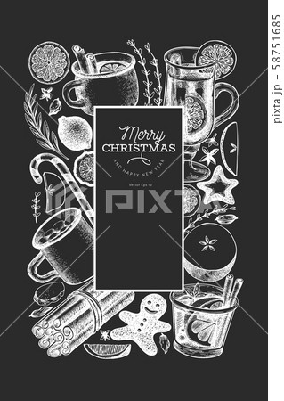Winter drinks vector design template. Hand drawn Winter drinks vector design template. Hand drawn 58751685