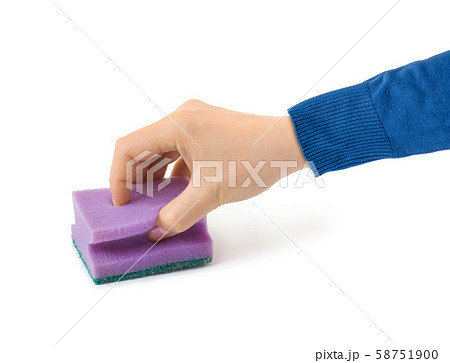 Hand with cleaning sponge Hand with cleaning sponge 58751900
