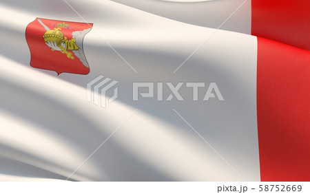 Flag of Vologda Oblast. High resolution close-up 3D illustration. Flags of the federal subjects of 58752669