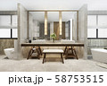 3d rendering modern bathroom with luxury tile decor  58753515