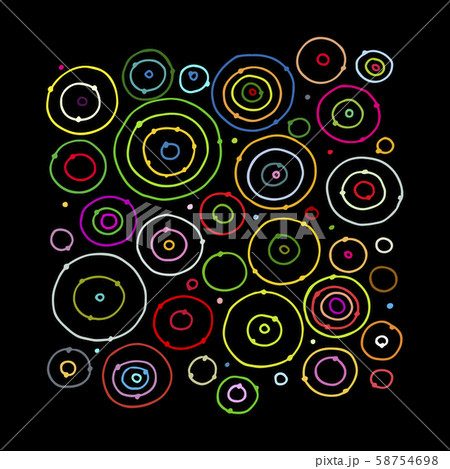 Funny circles colorful, sketch for your design 58754698