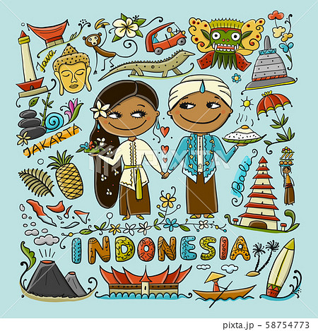 Travel to Indonesia. Greeting card for your design 58754773