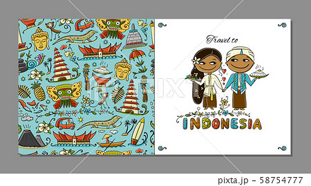 Travel to Indonesia. Greeting card for your design 58754777