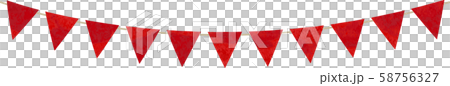 Flag_Triangle_Garland_Watercolor_Red_Red_Crimson_Christmas 58756327