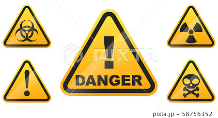 Set of glossy Danger signs isolated on white background. Vector illustration Set of glossy Danger signs isolated on white background. Vector illustration 58756352