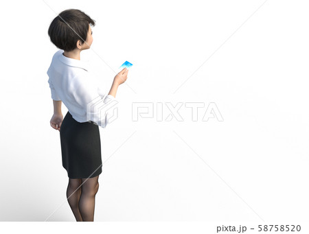 クレジットカードを持つ女性　perming3DCG イラスト素材 58758520