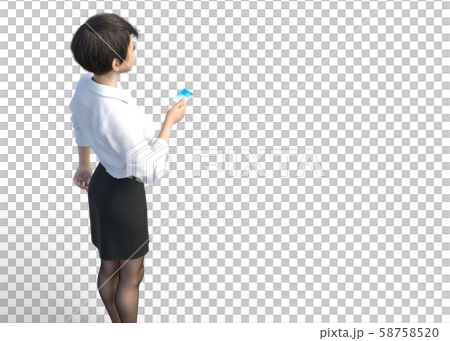 クレジットカードを持つ女性　perming3DCG イラスト素材 58758520