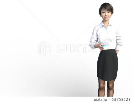 クレジットカードを持つ女性　perming3DCG イラスト素材 58758523