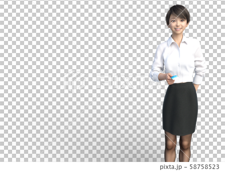 クレジットカードを持つ女性　perming3DCG イラスト素材 58758523