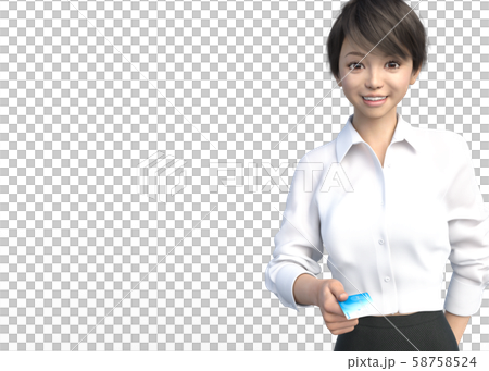 クレジットカードを持つ女性　perming3DCG イラスト素材 58758524