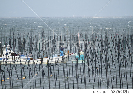 大牟田市　三池港　海苔畑、 58760897