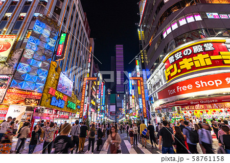 東京都 新宿歌舞伎町 歓楽街の写真素材