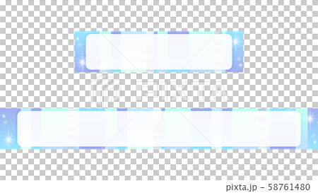 おしゃれライン枠のテロップベース 爽やかブルーのイラスト素材 58761480 Pixta