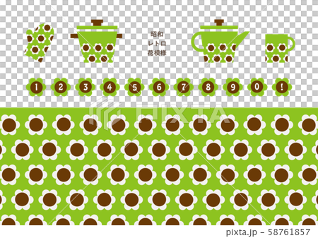 昭和復古花旗與數字，綠色 58761857