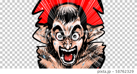 ハゲ,叫び,男,頭,吹き出し,勢い ハゲ,叫び,男,頭,吹き出し,勢い 58762329