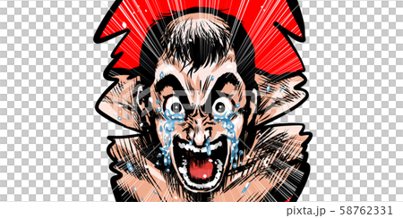 ハゲ,叫び,男,頭,吹き出し,勢い 58762331