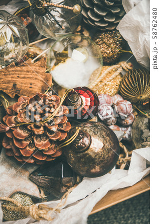 Various vintage Christmas tree decoration toys 58762480