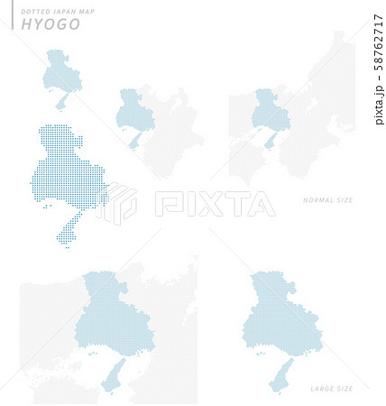 Dotted Japan Map Hyogoのイラスト素材