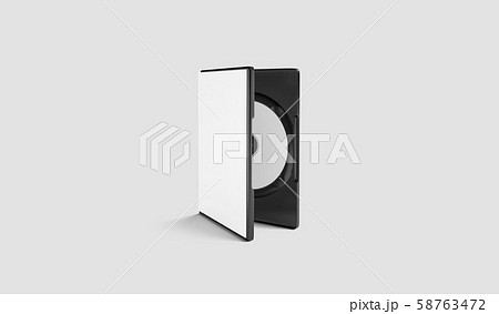 Blank white dvd disk in plastic case mockup, gray 58763472