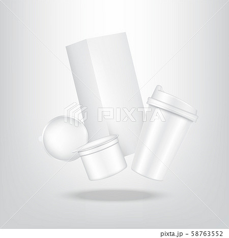 Mock up Realistic Coffee Capsule, Carton Pack Box 58763552