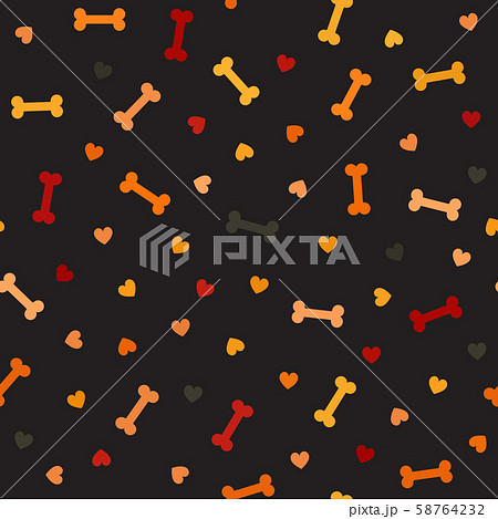 Bone pattern with hearts. Seamless vector Bone pattern with hearts. Seamless vector 58764232