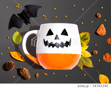 Halloween theme with ghost mug 58765290