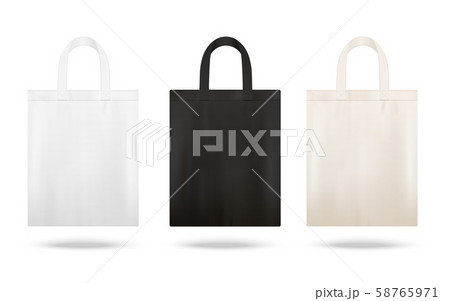 Reusable shopping tote bag mockup set with different fabric colors 58765971