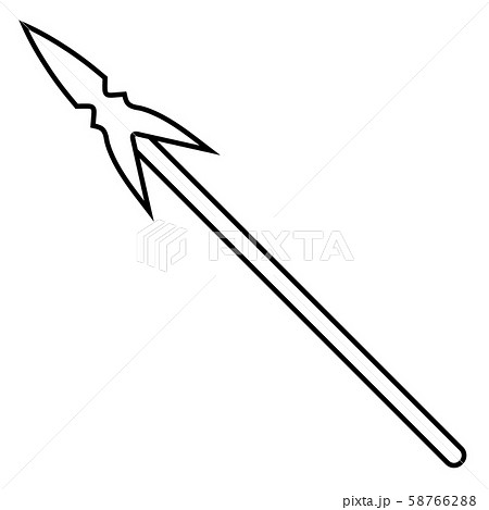 Icon outline silhouette of a spear Vector 58766288