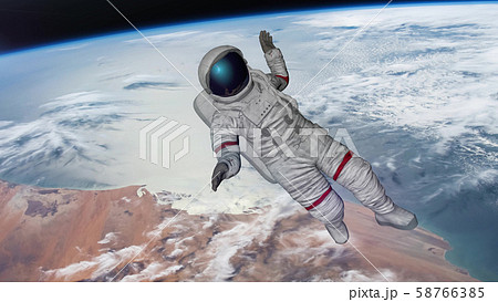 The astronaut hits planet Earth.  58766385