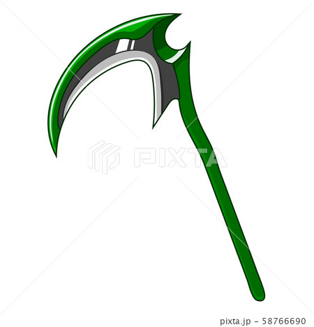 Cartoon Green Weapon Scythe isolated on white 58766690